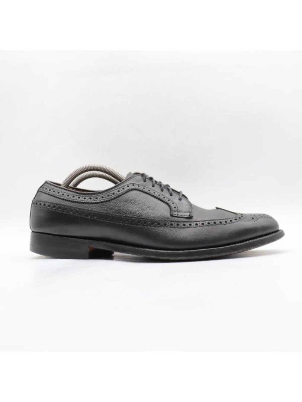 Alden 679 Men's Size 12 AA Long Wingtip Shoes Grain Black Leather Lace Up